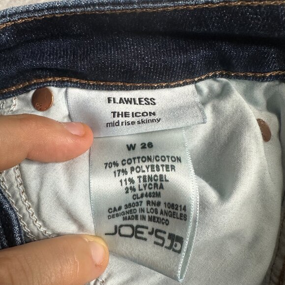 EUC Joe's Jeans " Flawless The Icon Mid Rise Skinny Jeans Size W26 - Picture 12 of 15
